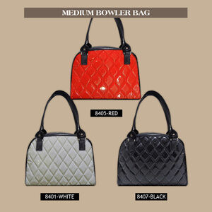 US HANDMADE Medium Bowler Bag with "Shiny DIAMOND"